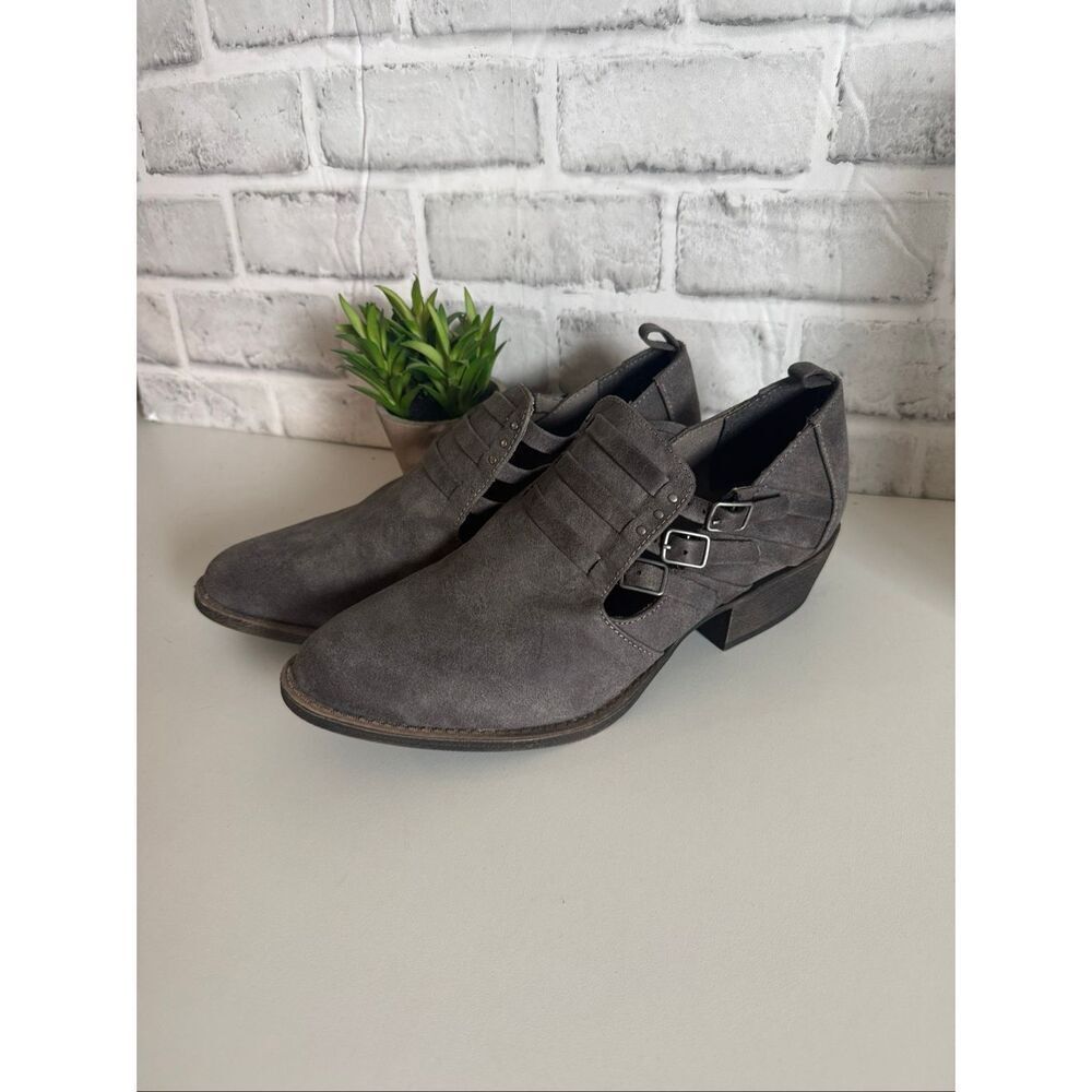 Coconuts Matisse Winston Charcoal Gray Western Ankle Booties Size 9.5